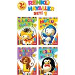 The Kitap Çocuk The Kitap Renkli Hayaller Serisi 1 Seti 4 Kitap 3+ Yaş Eğlenceli Çizgiler ve Mutlu Boyama