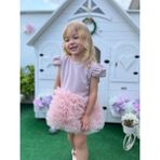 The Littles Kids Kız Çocuk Pembe Renk Simli Kurdele Detaylı Fermuarlı Içi Astarlı Tüllü Etekli Abiye Elbise - 1 Yaş - Pudra Pembe