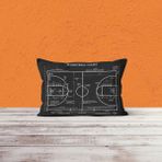 The Lucid Lab Basketball Court Chalkboard - Basketbol Sahası Çift Taraflı Yastık Kılıfı - 2 Adet - Renkli - 50 x 70