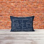 The Lucid Lab Basketball Court Navyblue - Basketbol Sahası Çift Taraflı Yastık Kılıfı - 2 Adet - 50 x 70 - Renkli