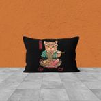 The Lucid Lab Noodle Cat - Kedili Çift Taraflı Yastık Kılıfı - 2 Adet - Renkli - 50 x 70