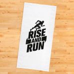 The Lucid Lab Rise And Run / Beyaz Spor Havlusu - 45 x 90 cm - Beyaz - Siyah