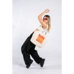 The Lycos "burn" Canvas Tote Omuz ve Plaj Çantası - Krem