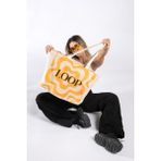 The Lycos "loop" Canvas Tote Omuz ve Plaj Çantas - Krem