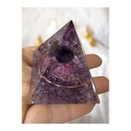 The Magic of Healing Bohem Ametist Orgon Piramidi, Çok Renkli, 5x5 cm, Doğal Taş, Zenginlik ve Refah için Enerji Dengesi Kristali