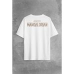The Mandalorian Bebek Yoda Cep Tasarımı Star Wars Sırt Ön Baskılı Oversize Tişört T-Shirt - Beyaz
