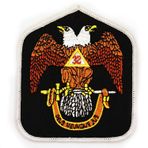 The Masonic Exchange 32. Derece Kartal İşlemeli Yama - [Siyah, Kahverengi ve Sarı][7,8 cm Uzunluk]