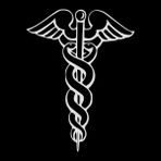 The Masonic Exchange Caduceus Hermetik Vinil Çıkartma - [Beyaz][15,7 cm]