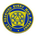 The Masonic Exchange Keystone Yuvarlak İşlemeli Yama - [Mavi ve Altın][3" Çap]