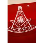 The Masonic Exchange Past Master Square & Protractor Vinil Çıkartma - [Beyaz][Çifti][3,5 inç]