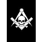 The Masonic Exchange Widow'un Oğlu Kare ve Pusula Vinil Çıkartma - [Beyaz][15 cm]