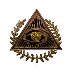 The Masonic Exchange Wreathed All Seeing Eye Tampon Çıkartması - [3 3/4" Uzunluk]