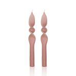 The Mia 25 cm Burgu Rose 2'li Şamdan Mumu Set