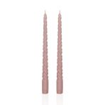The Mia 29 cm Burgu Rose 2'li Şamdan Mumu Set
