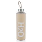 The Mia 87615 H2O Pastel Kılıflı Cam Krem 600 ml Matara