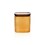 The Mia Akasya 900 ml Dikdörtgen Cam Amber Kavanoz