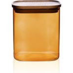 The Mia Akasya Dikdörtgen Cam Kavanoz Amber 900 ml - Renkli
