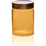 The Mia Akasya Yuvarlak Cam Kavanoz Amber 850 ml - Renkli