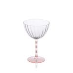 The Mia Ayaklı Cam Dondurma Kasesi Pembe Beyaz 280 ml