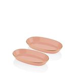 The Mia Basic Somon Seramik Pembe Oval 2'li Servis Tabağı Seti