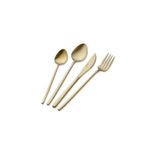 The Mia Ckb0225 Giallo Çatal Kaşık Bıçak Seti 24 Parça Mat Gold
