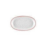 The Mia Dots Stoneware 2'li 26 cm Kırmızı Oval Kayık Tabak
