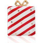 The Mia Fiyonk Figürlü Servis Tabağı Beyaz Çizgili 22x17cm - Tek Ebat - Çok Renkli