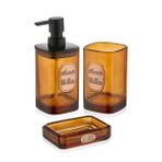The Mia Globe 330 ml 3 Parça Amber Banyo Seti