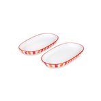 The Mia Joy Kırmızı 14x26x3 cm Oval 2'li Servis Seti