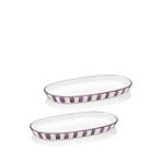 The Mia Joy Seramik Oval 2'li 21 cm Mor Servis Tabağı Seti