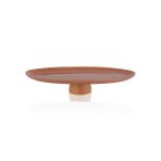The Mia Limoges Ahşap Ayaklı Servis Tabağı Terracota 34X17x6,5 Cm