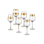 The Mia Lines Şarap Kadehi 6'Lı Set -Gold