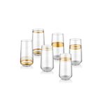 The Mia Lınes Su Bardağı Uzun 6 Lı Set -gold