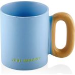 The Mia Makaron Porselen Kupa Mavi 330 ml - Renkli