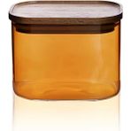 The Mia Mia Akasya Dikdörtgen Cam Kavanoz - Amber - 500 ml - Çok Renkli - 1 Adet - 1 lt