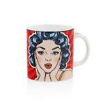 The Mia Popart Wow Desenli Porselen Kupa Pop063 Çok Renkli