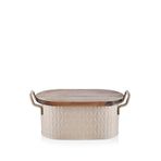 The Mia Prizma Karamel Galvaniz Ekmek Saklama Kabı 40x22x18 Cm