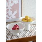 The Mia Pure Dekoratif Ayaklı Kase 28x28x19 Cm Beyaz