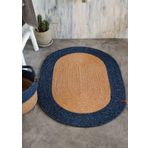 The Mia SPT0047 60x90 cm Lacivert Jutte Oval Bambu Halı