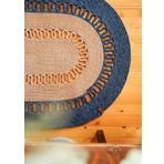 The Mia SPT0050 80x120 cm Lacivert Jutte Oval Bambu Halı