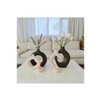 The Motellas Platinum 6 Parça Modern Dekoratif Vazo & Mumluk | Büyük Boy Salon & Ofis Dekoru yük/23 cm Vernikli