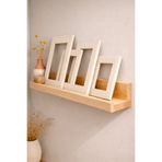 The N Wood Doğal Ahşap Fotoğraf Rafı 60 cm Duvar Rafı Çerçeve Sergileme Rafı Picture Ledge