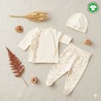 The Nest Kids Floral Bloom Premium Organik Pamuk Çiçekli Hastane Çıkış Seti - Çok Renkli - Yenidoğan