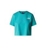 THE NORTH FACE Kadın W Simple Dome Cropped Slim Tee T-Shirt, Vistula Blue, L