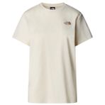 THE NORTH FACE Kadın W S/S Box NSE Relaxed Tee T-Shirt, Beyaz (White Dune/Latte), XL