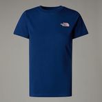 THE NORTH FACE Kadın W S/S Box NSE Slim Tee T-Shirt, Mavi (Estate Blue)/Metal Pembe, L