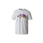 The North Face M S/S Mountain Line Tee Erkek Tişört TNFWHT/PURPLECACTUSFLOWER XXL
