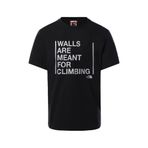 The North Face M S/S Walls Are For Climbing Tee-Eu Erkek Günlük Tişört NF0A3S3S0GY1 Siyah S