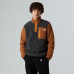 The North Face M Yumiori 1/4 Zip Erkek Polar Koyu Gri Renkli Orta Ağırlıkta Konforlu Ceket