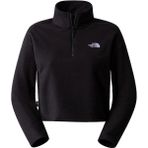 The North Face NF0A855NJK31 W 100 Glacier Cropped Yarım Fermuar Crop Siyah Kadın Polar